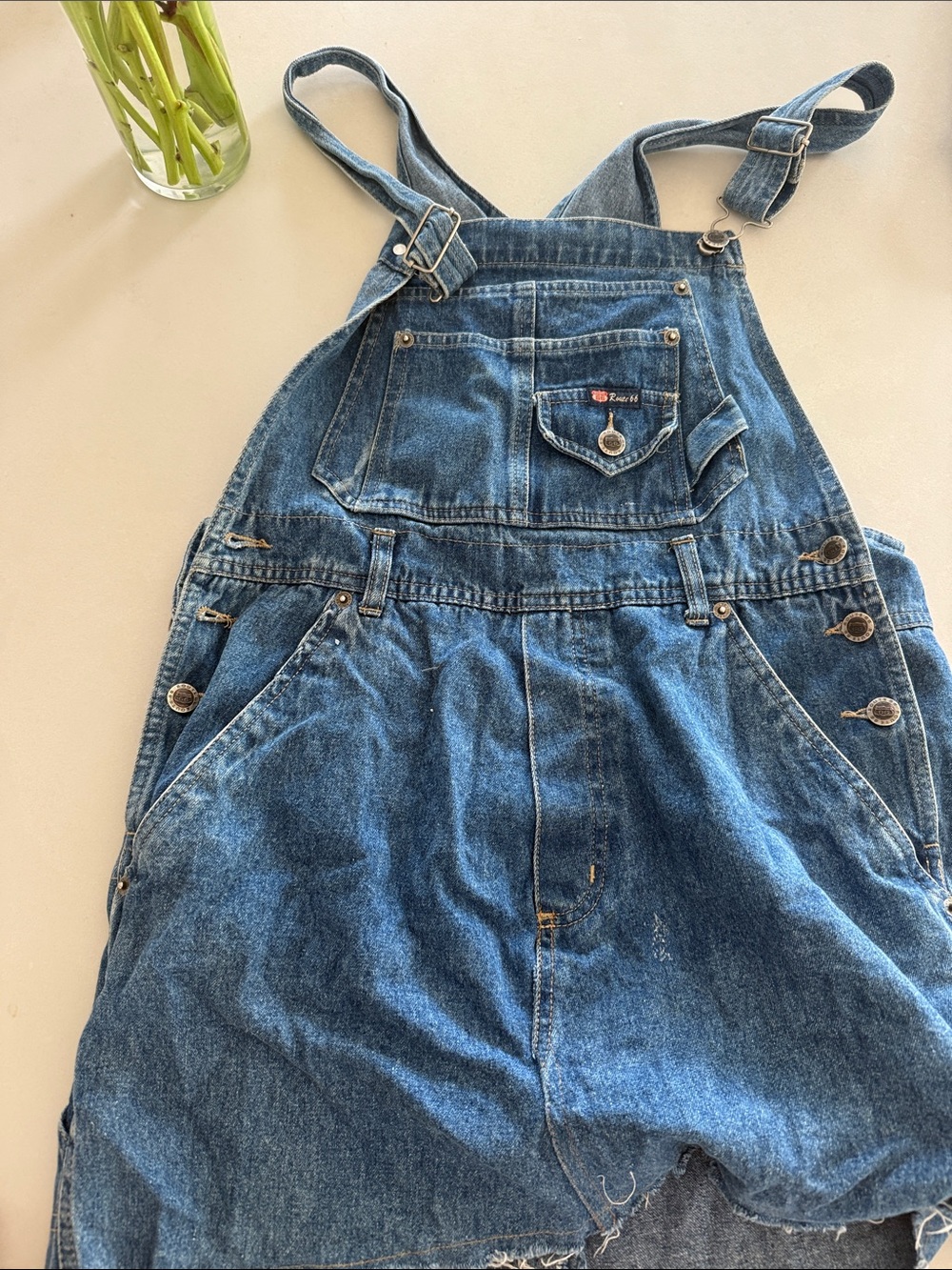 Route 66 Blue Denim Overall Dress